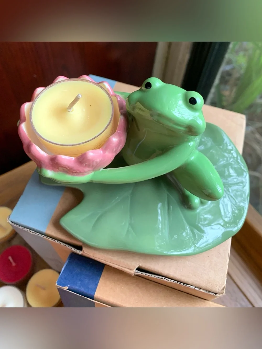 Frog Tealight Holder w/Tealights